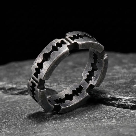 Antique Silver Razor Blade Ring