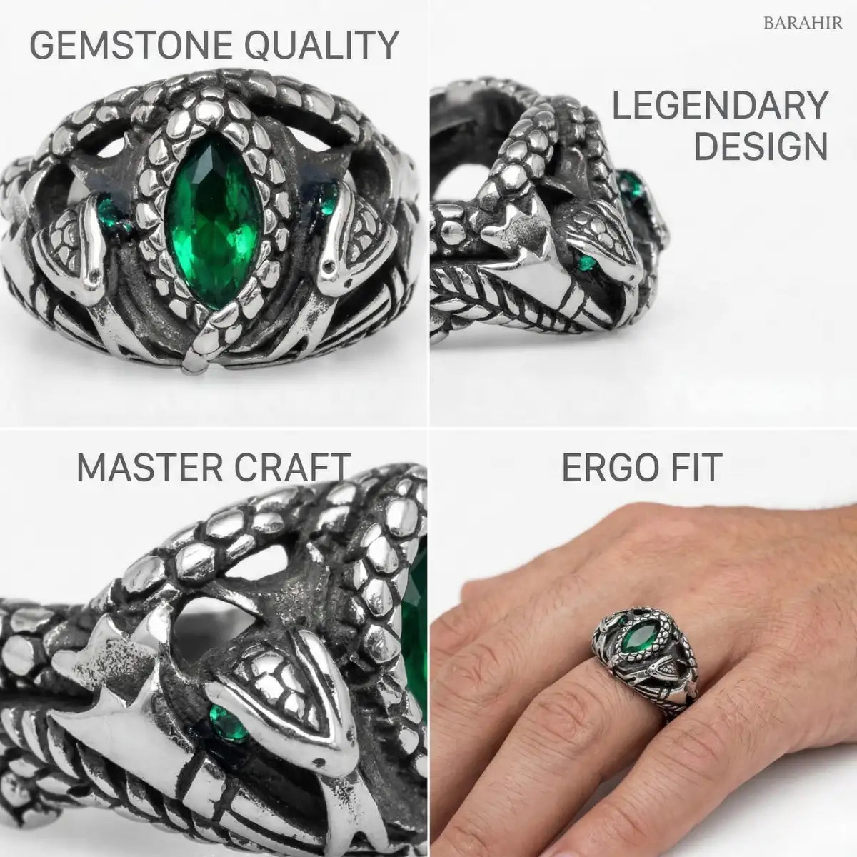Aragorn Ring of Barahir Stainless Steel Features
