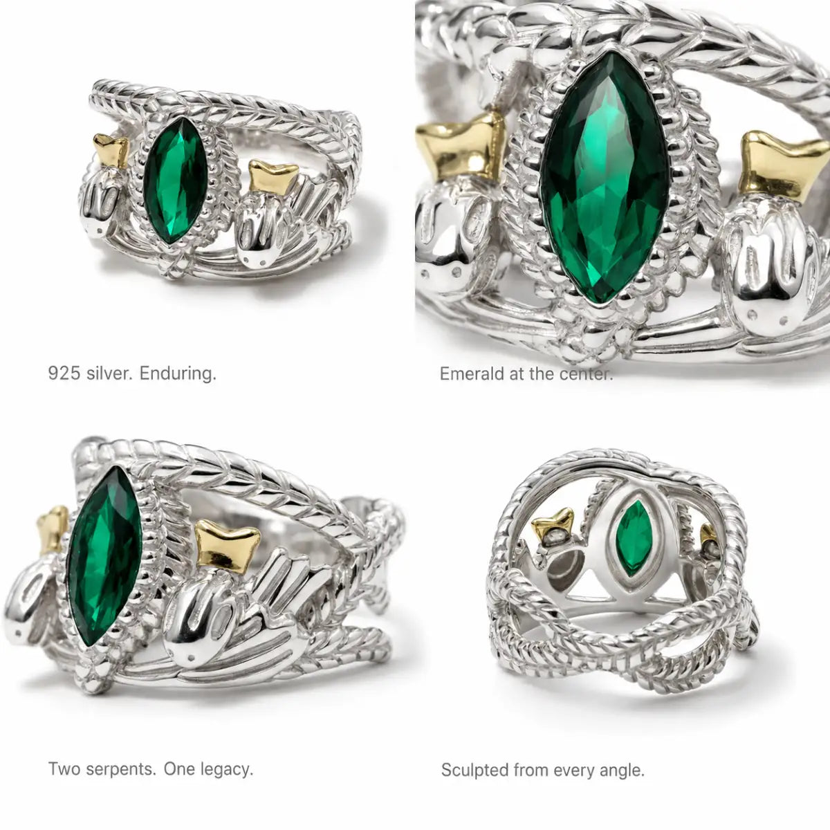 Aragorn Ring of Barahir Sterling Silver Details and Features Infographic