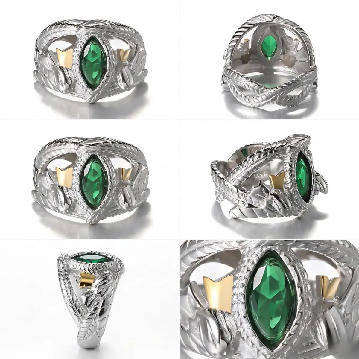 Aragorn Ring of Barahir Sterling Silver Multi-Angles Details
