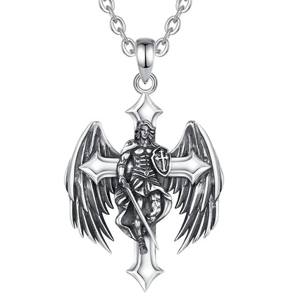 Archangel Michael Cross Pendant with 18inch Chain