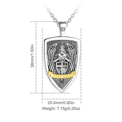 Archangel Michael Shield Pendant Dimensions and Weight