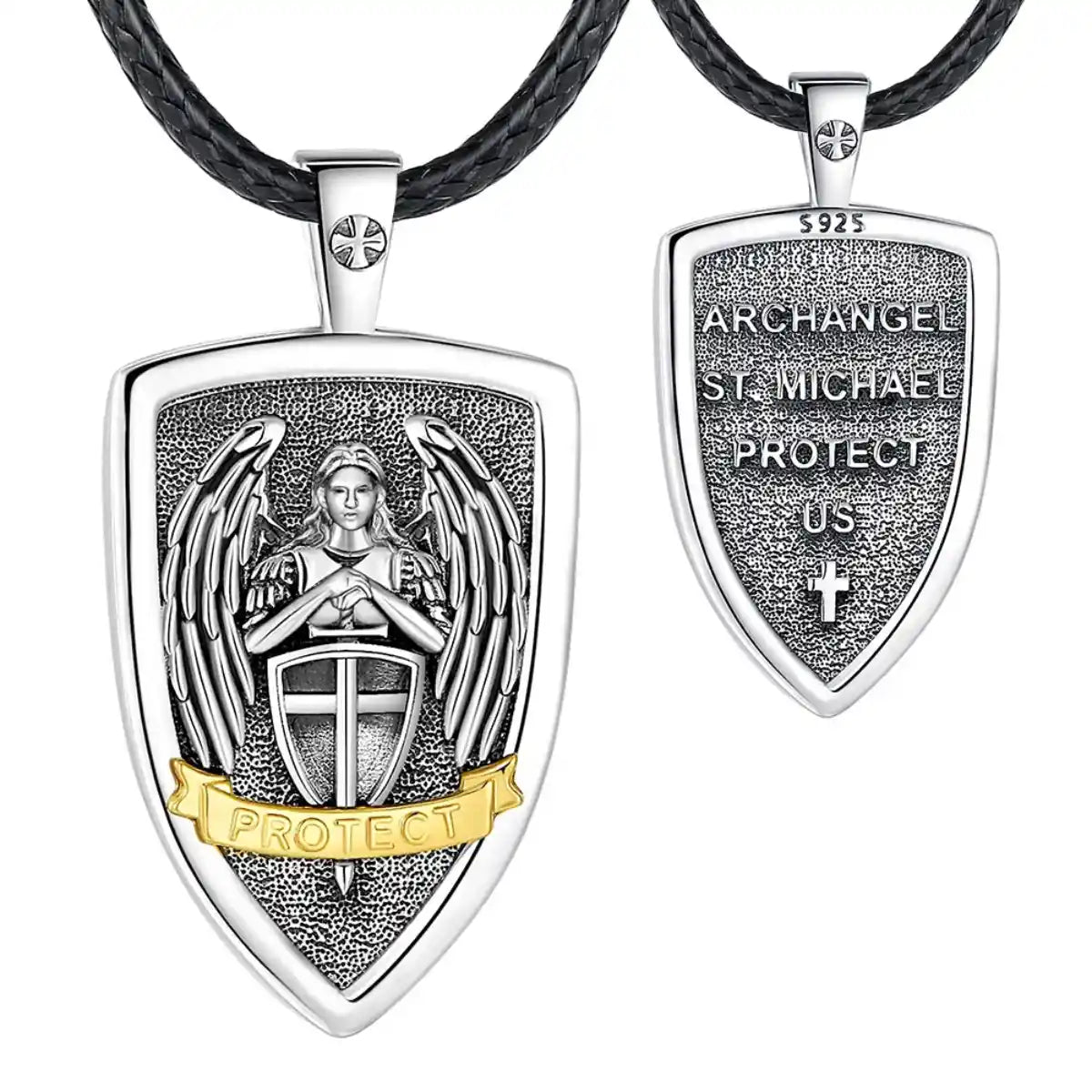 Archangel Michael Shield Pendant with 24inch Rope