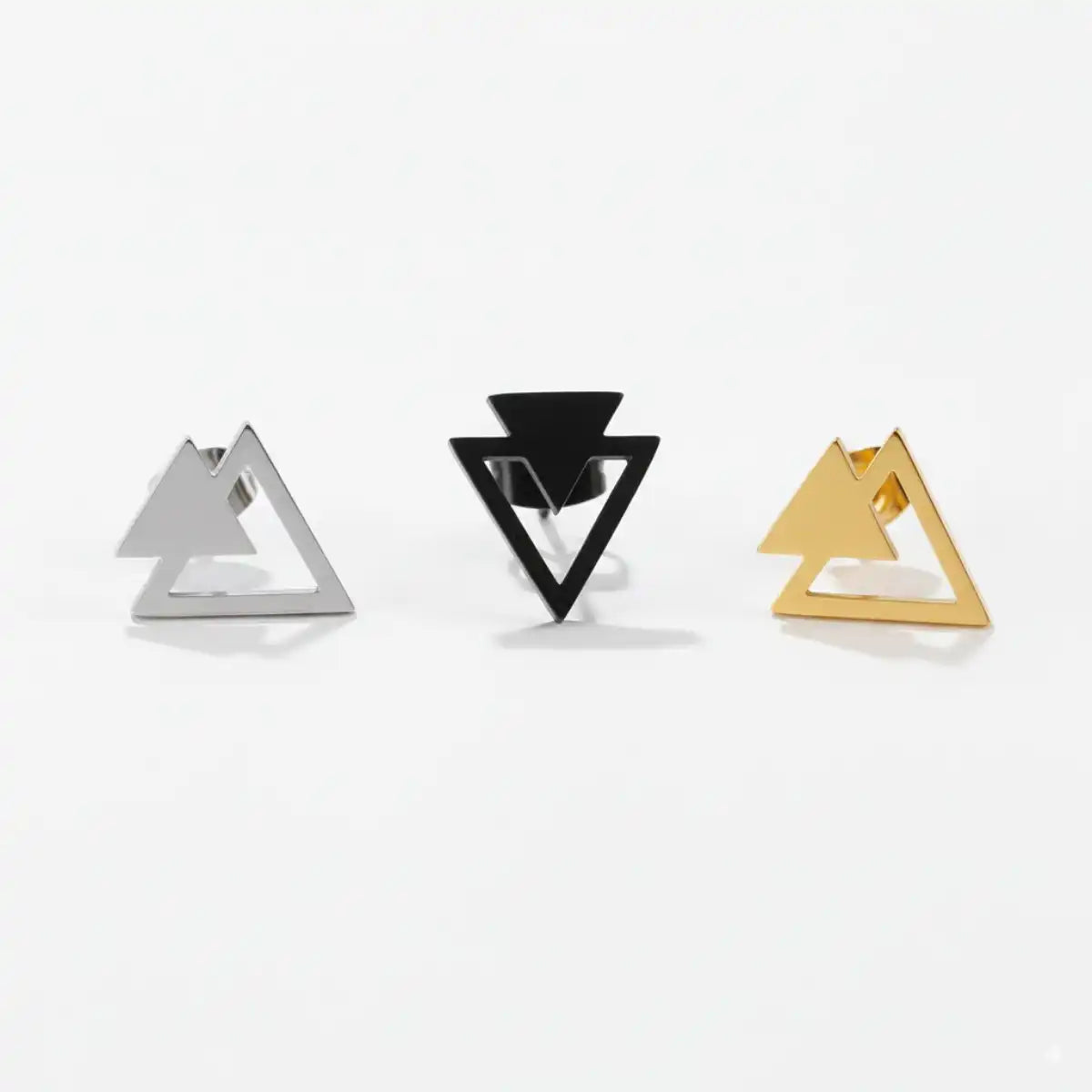 Arrow Earrings Gold Silver and Black