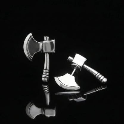 Axe Stud Earrings Sterling Silver Details