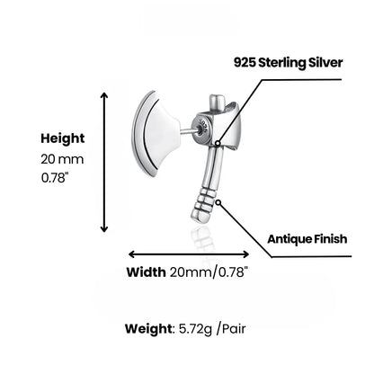 Axe Stud Earrings Sterling Silver Dimensions And Weight