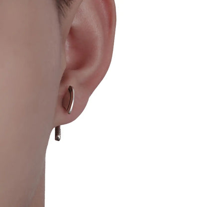 Axe Stud Earrings Sterling Silver Worn By Male Model