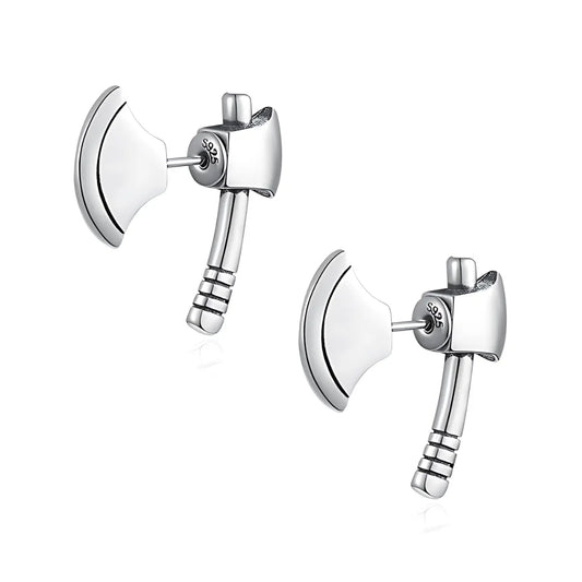 Axe Stud Earrings Sterling Silver