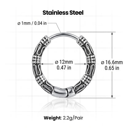Bali Hoop Earrings Silver Dimensions and Weight