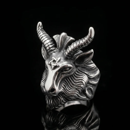Baphomet Goat Head Ring Details