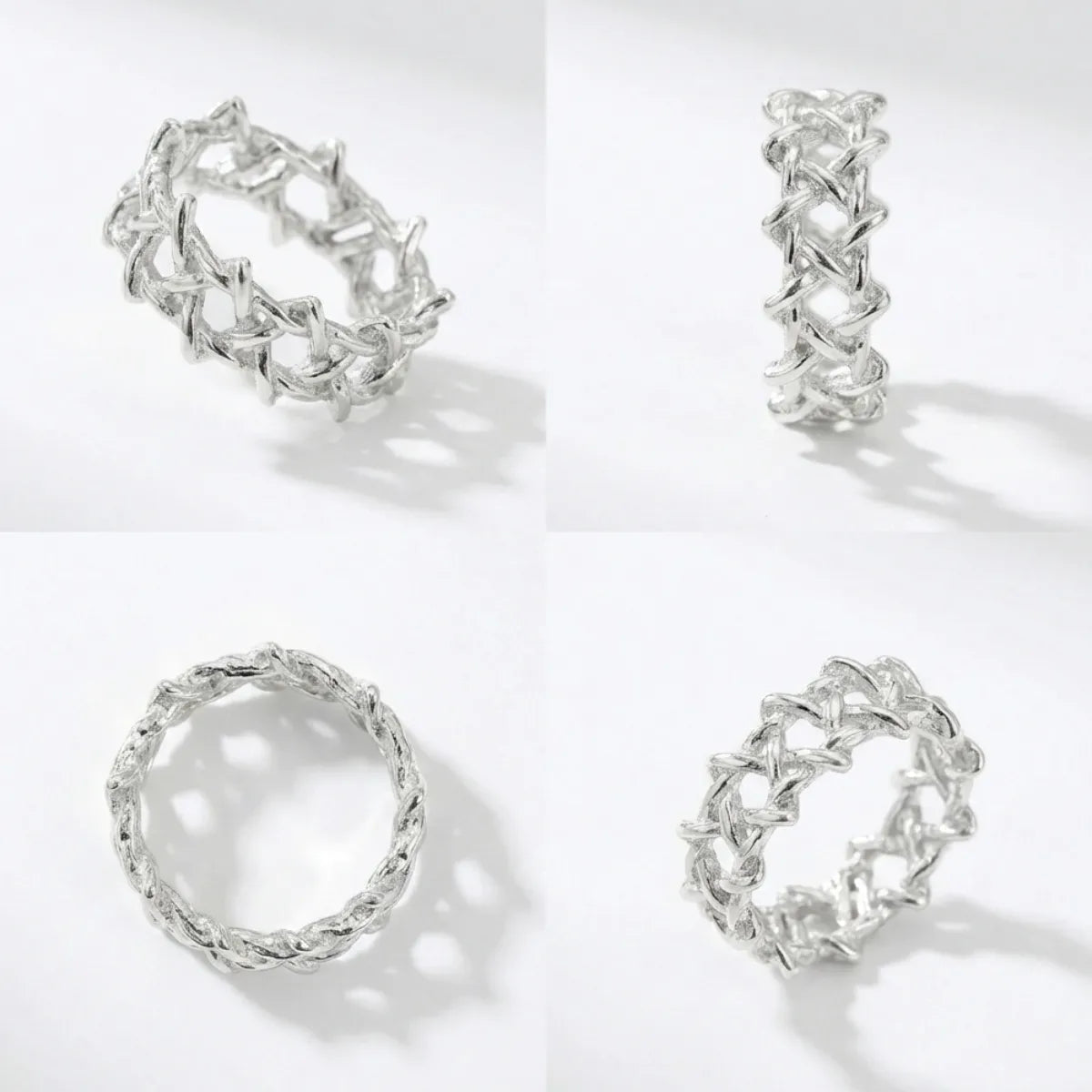 Barbed Wire Thorns Ring Multi Angle Details