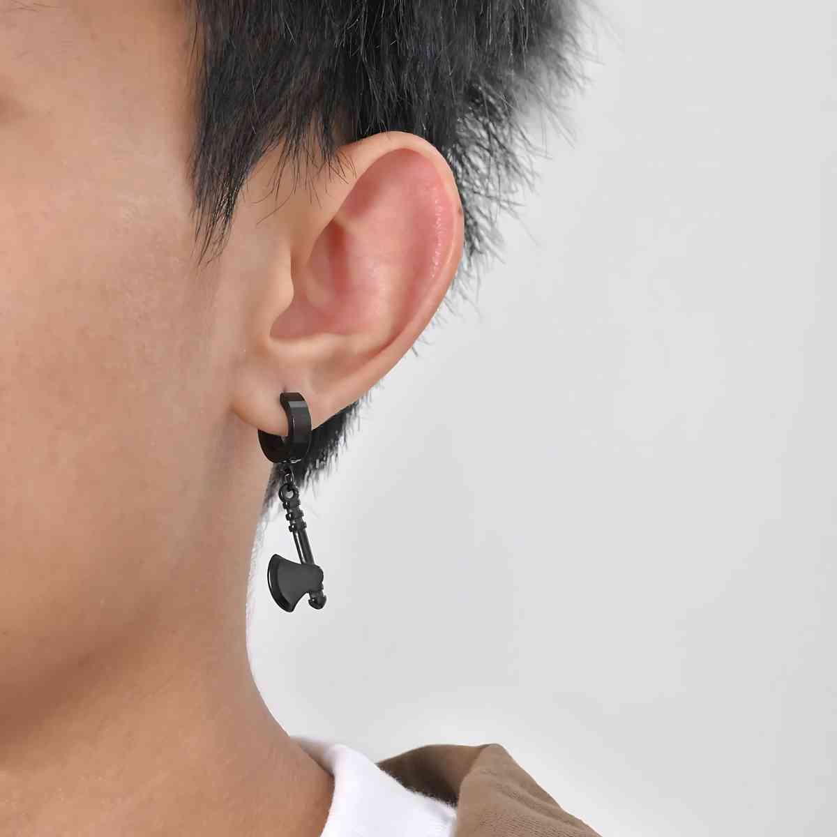 Battle Axe Earrings Black Xenos Jewelry