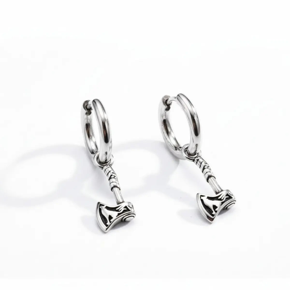 Battle Axe Earrings Silver Details