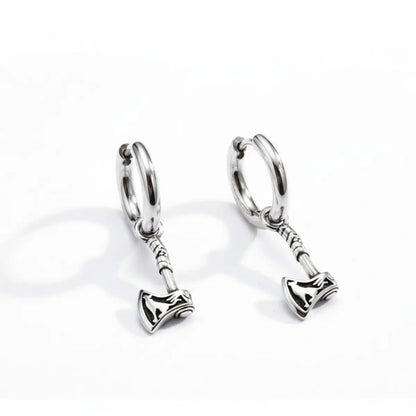 Battle Axe Earrings Silver Details