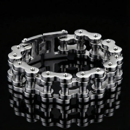 Bike Chain Bracelet 22mm Silver