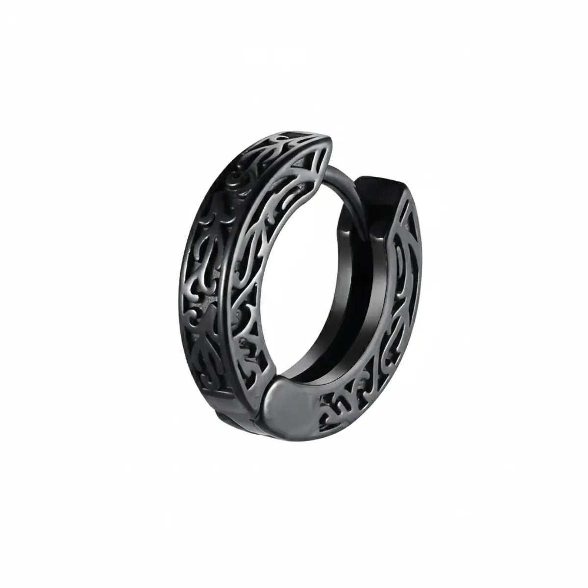 Black Celtic Knot Huggie Hoop Earrings Details