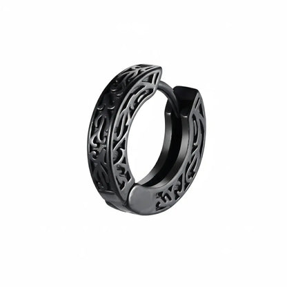 Black Celtic Knot Huggie Hoop Earrings Details