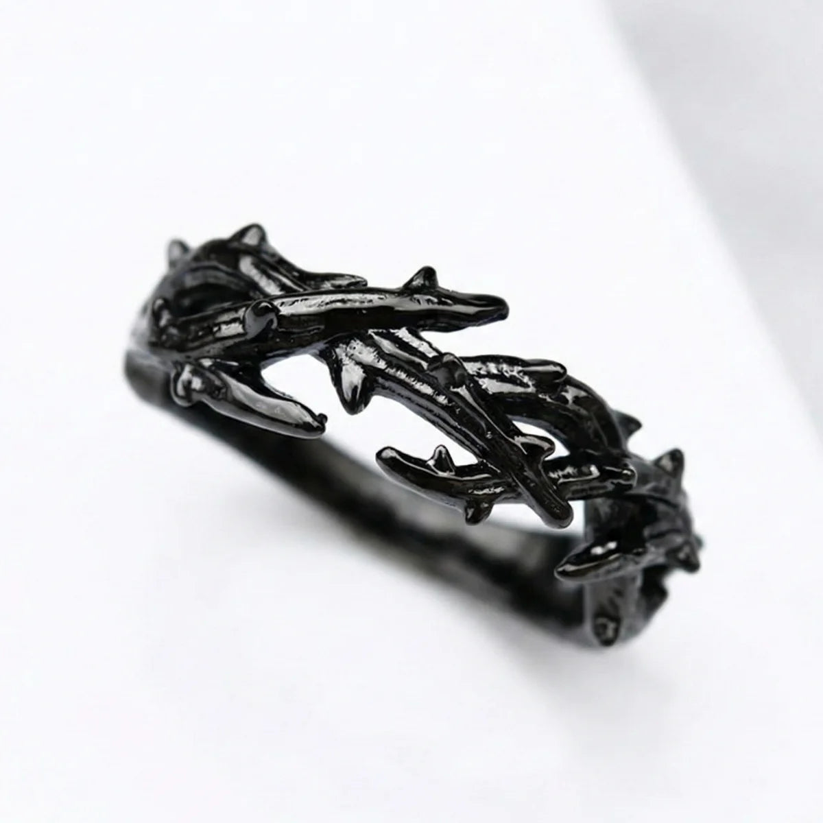 Black Crown of Thorns Ring Details