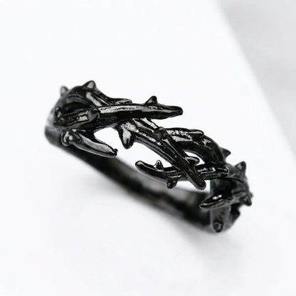 Black Crown of Thorns Ring Details