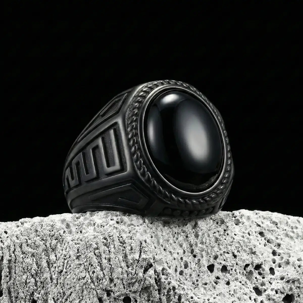 Black Men’s Onyx Signet Ring