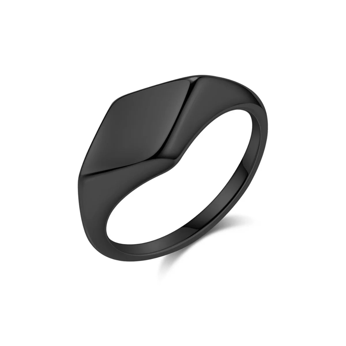 Black Minimalist Signet Pinky Ring Details