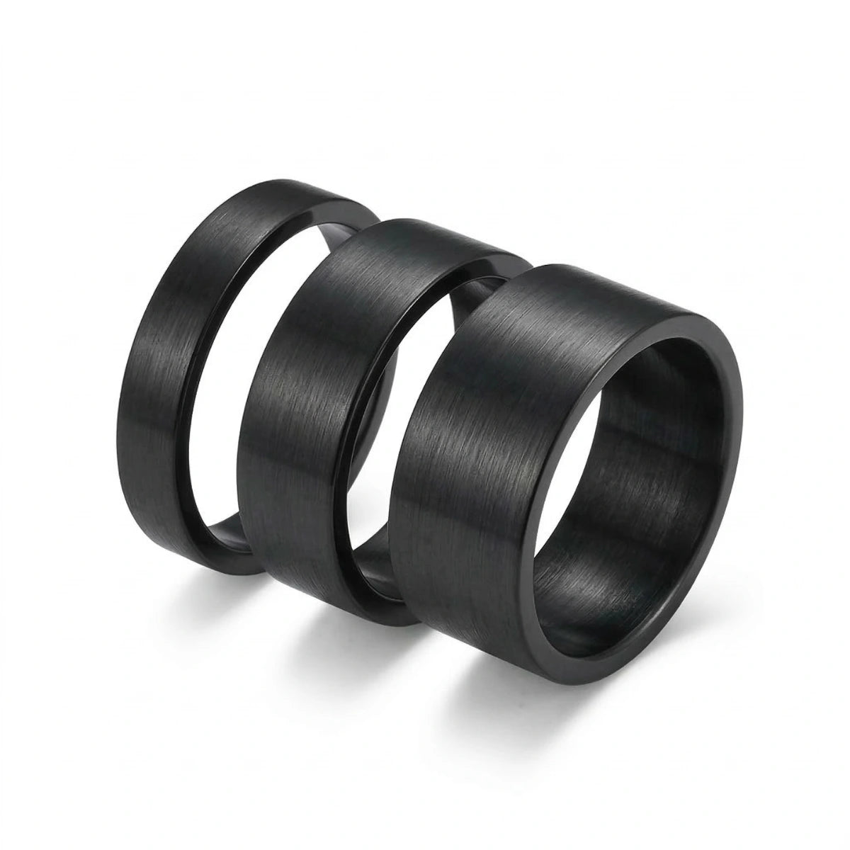 Black Minimalist Wedding Band Details
