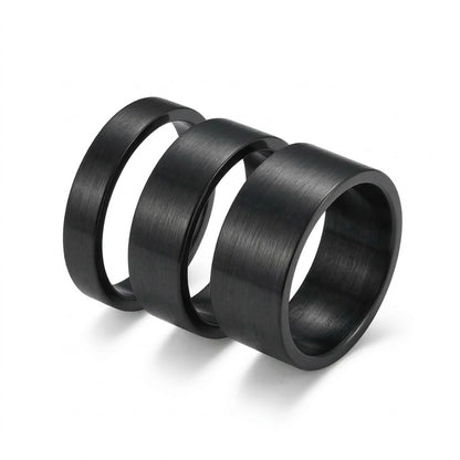 Black Minimalist Wedding Band Details