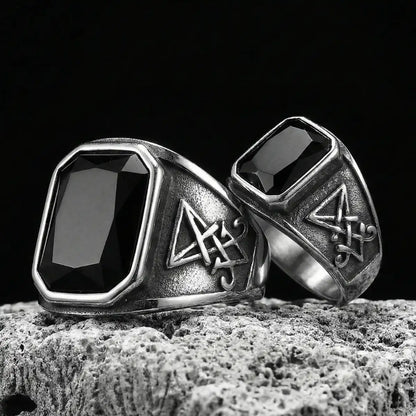 Black Onyx Lucifer Ring Large and Small