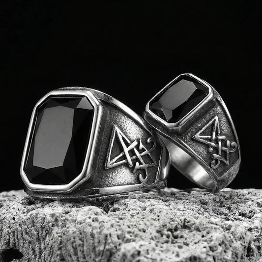 Black Onyx Lucifer Ring Large and Small