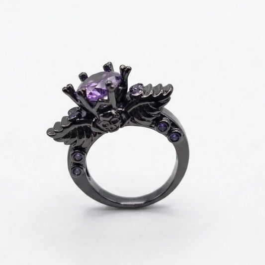 Black Skull Engagement Ring