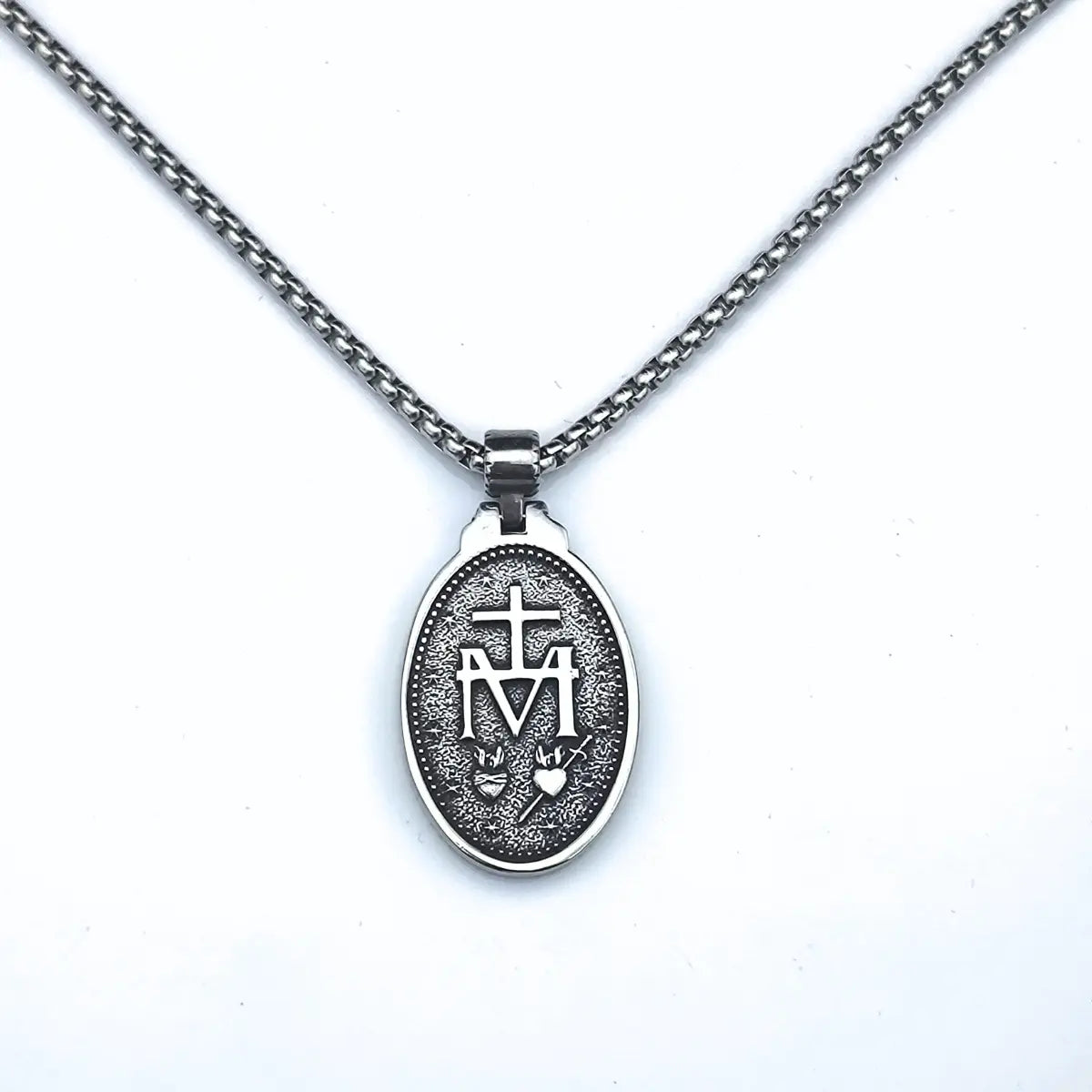 Blessed Mother Mary Necklace Back Details