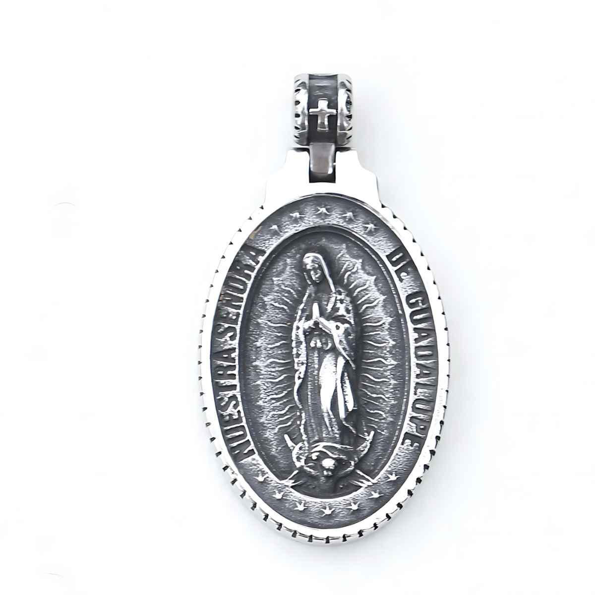 Blessed Mother Mary Necklace Silver Xenos Jewelry