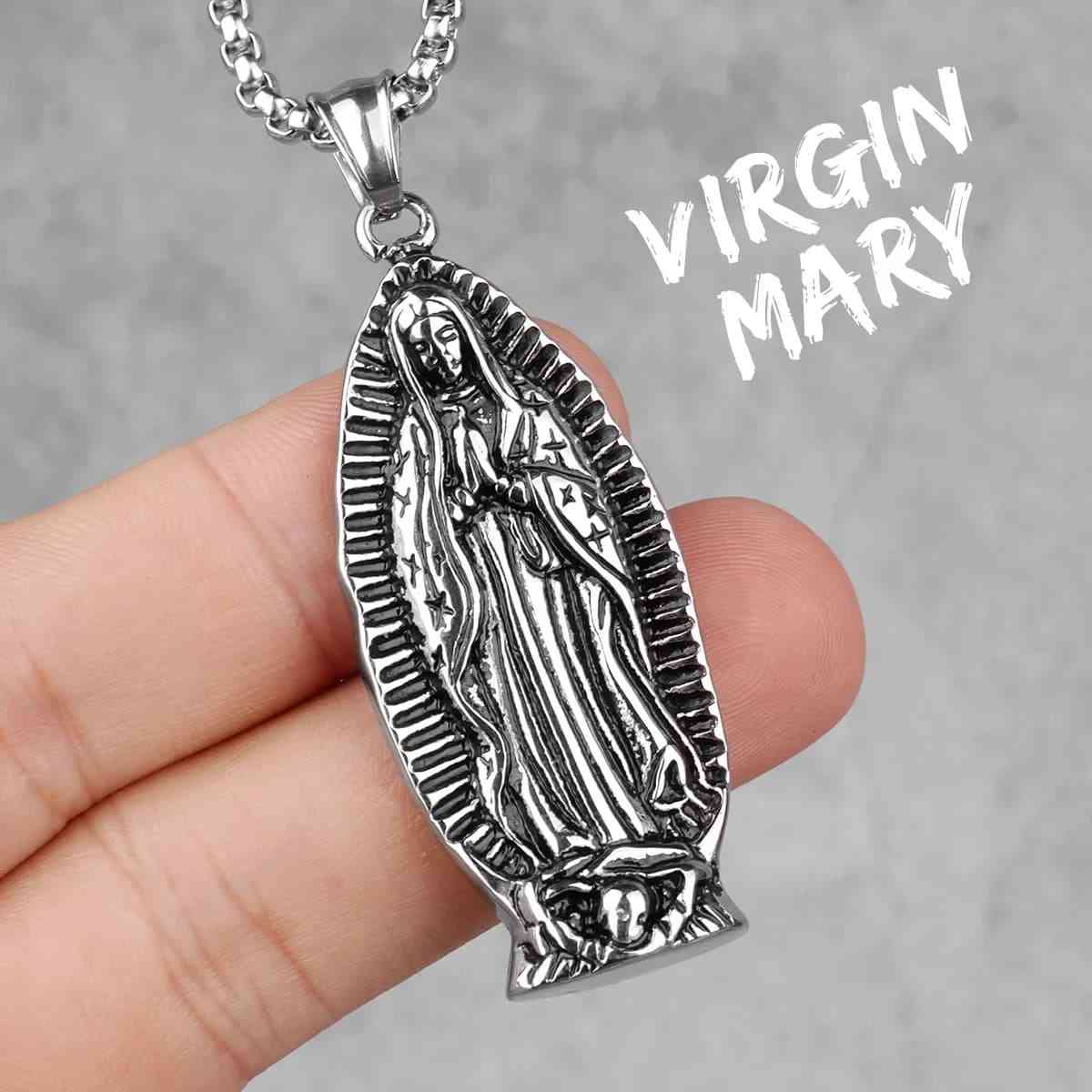 Blessed Virgin Mary Pendant Necklace Pendant with Chain Xenos Jewelry