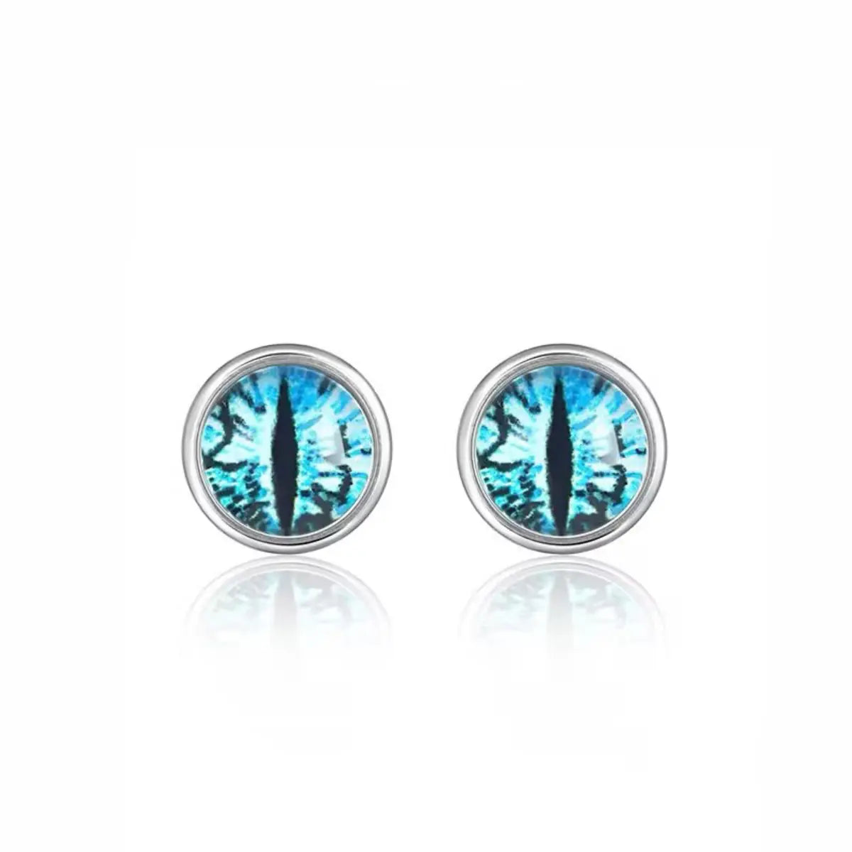 Blue Eyeball Stud Earrings Details
