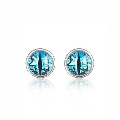 Blue Eyeball Stud Earrings Details