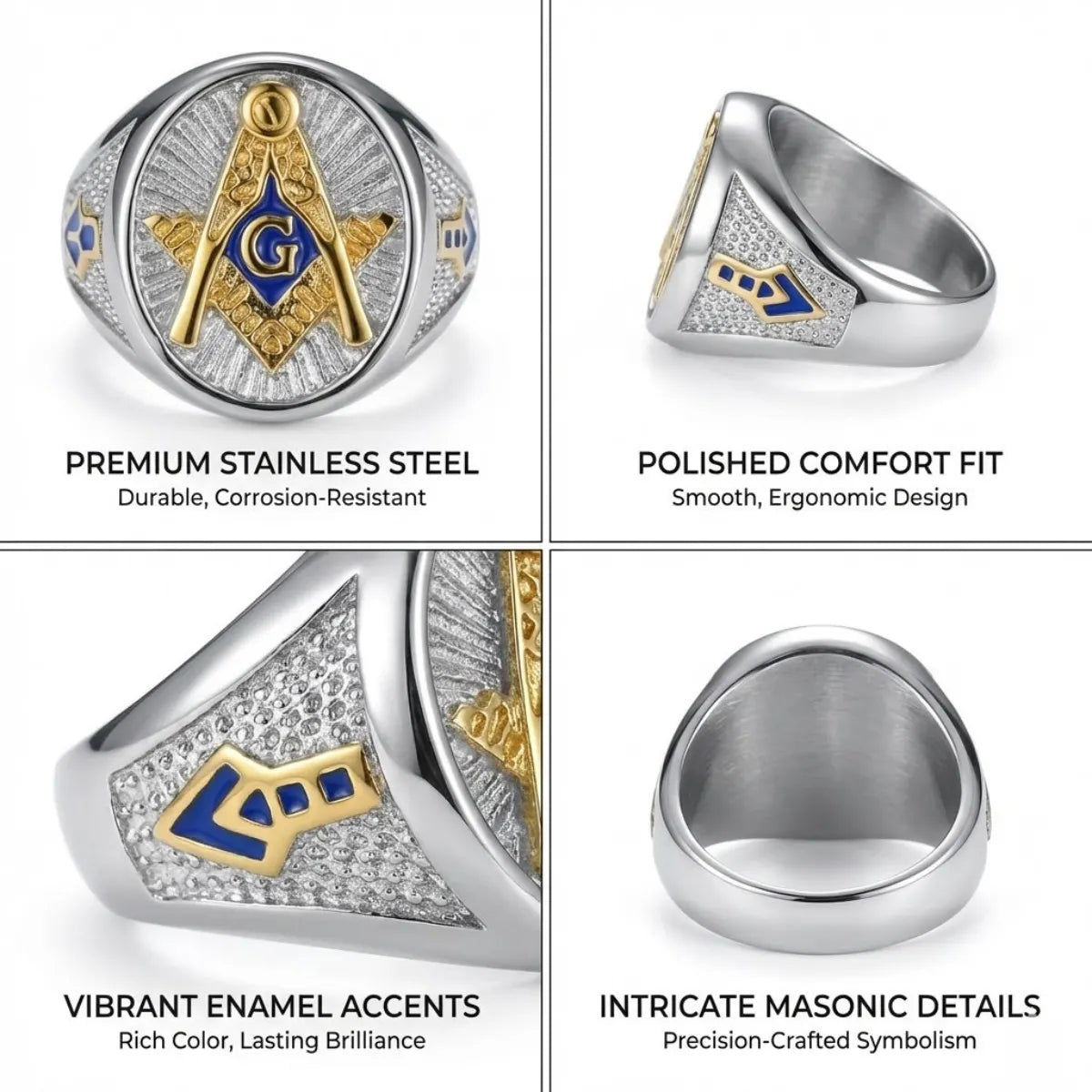 Blue Lodge Ring with Blue G Features