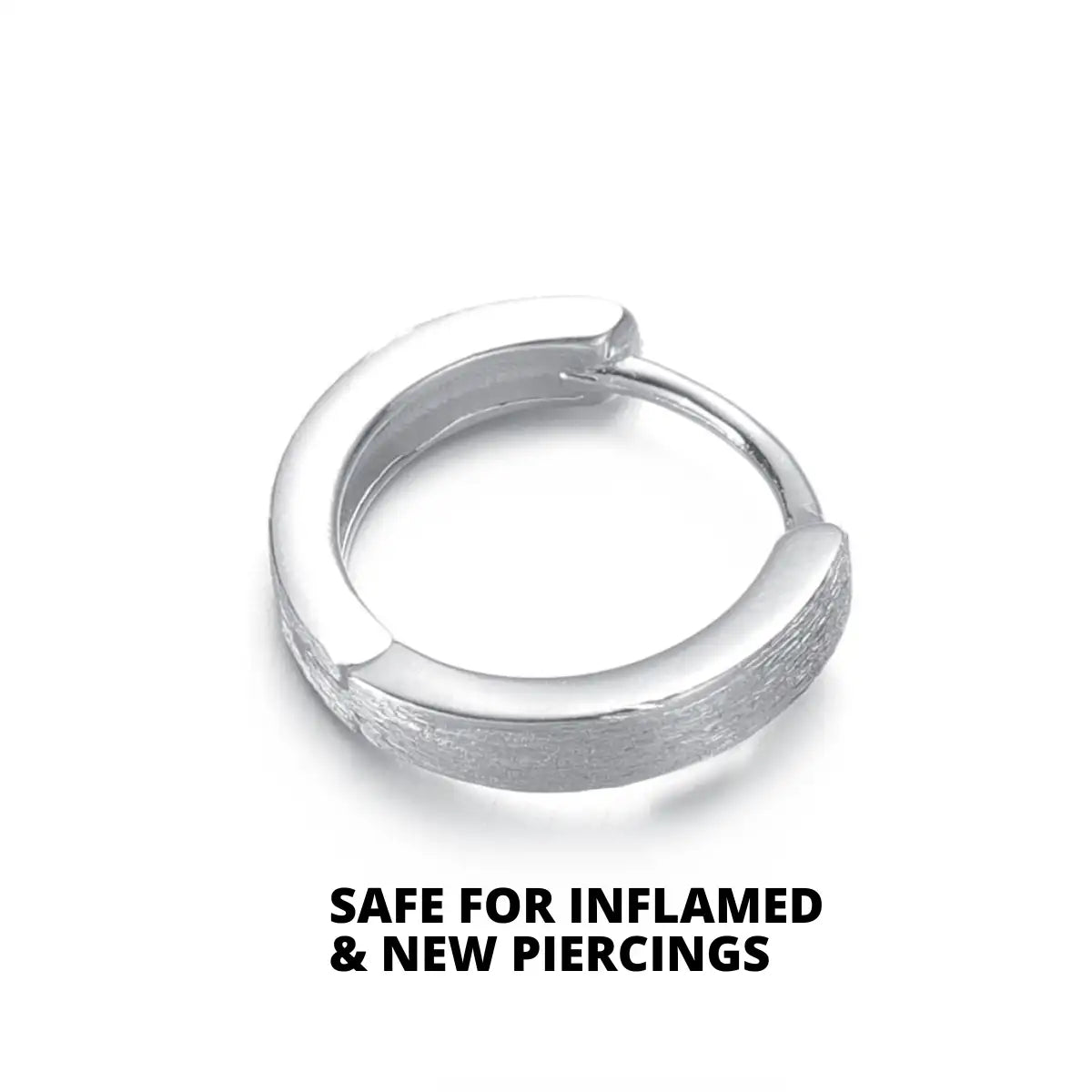 Brushed Silver Hoop Earrings Details