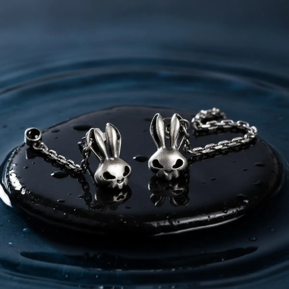 Bunny Skull Drop Earrings