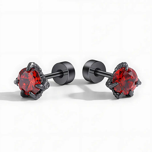 CZ Diamond Claw Stud Earrings Stainless Steel