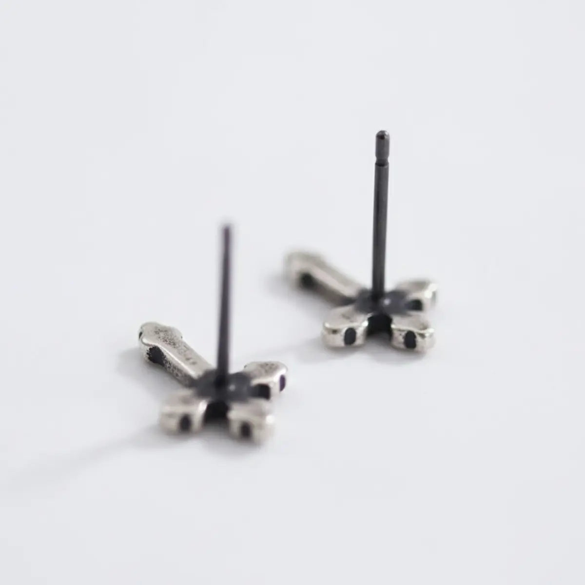 Catholic Budded Cross Stud Earrings Back