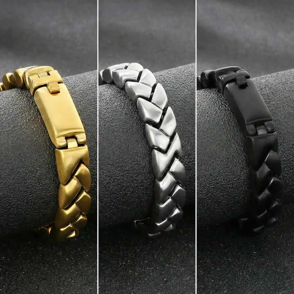 Chevron Link Bracelet 11mm Close Up Details