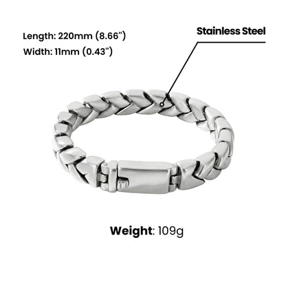 Chevron Link Bracelet 11mm Dimensions and Weight
