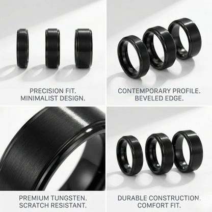 Classic Black Tungsten Ring Features