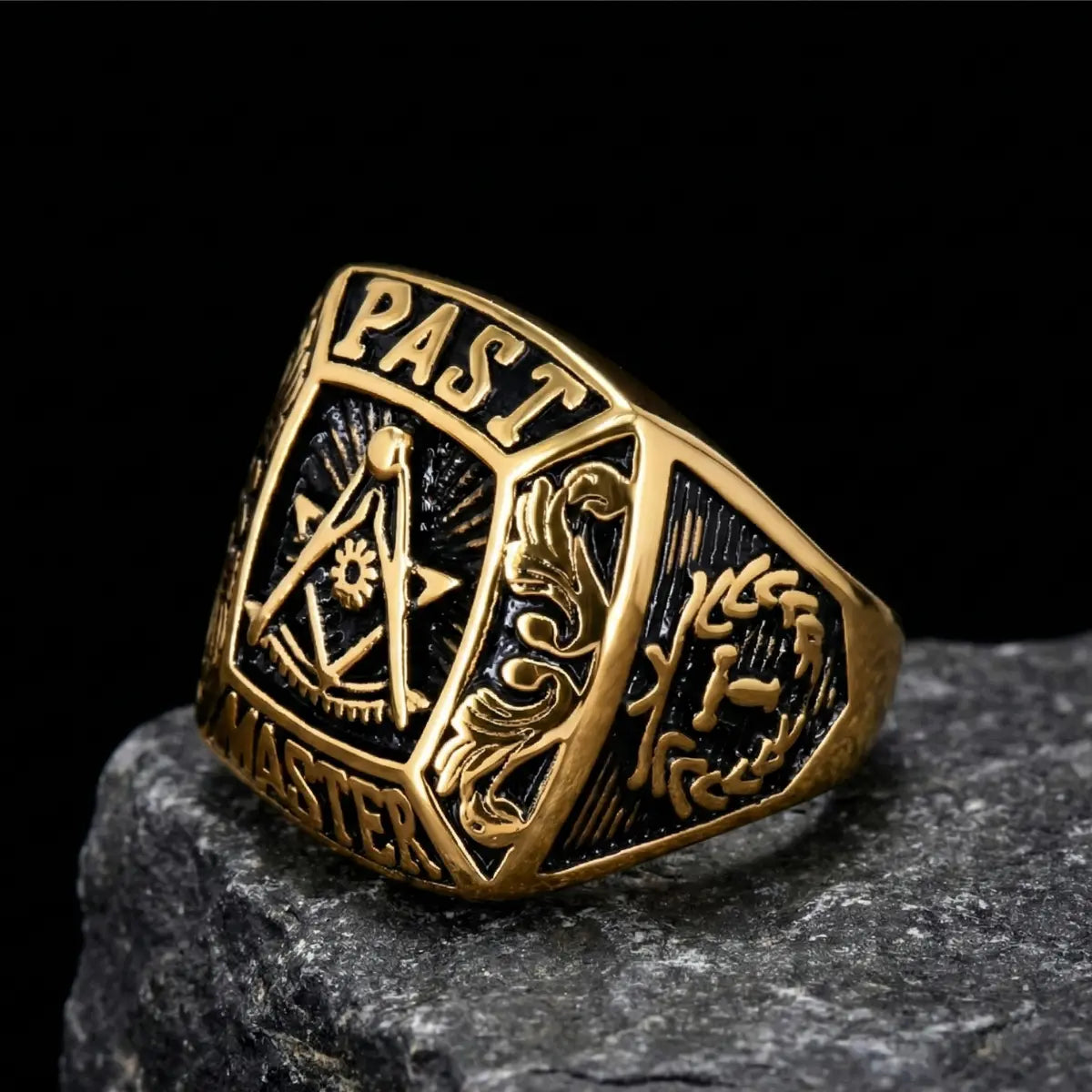 Past Master Keychain Classic Gold Past Master Ring | Masonic Jewelry