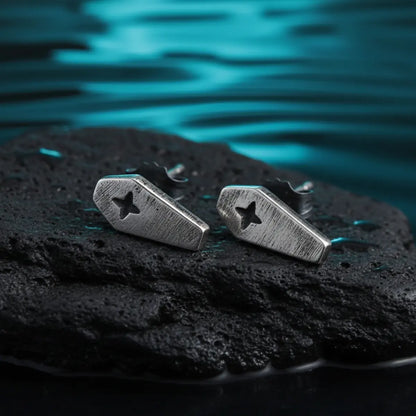 Coffin Cross Stud Earrings
