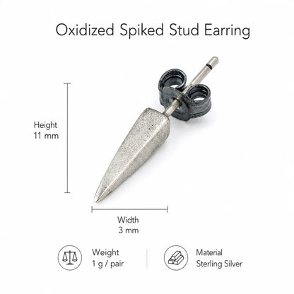 Cone Stud Earrings 925 Silver Dimension Diagram 15mm 0.59inch