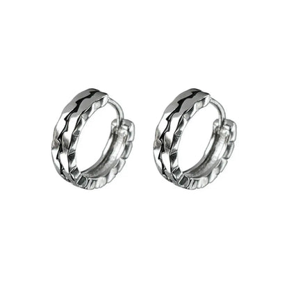 Creolen mit Rissstruktur Silber