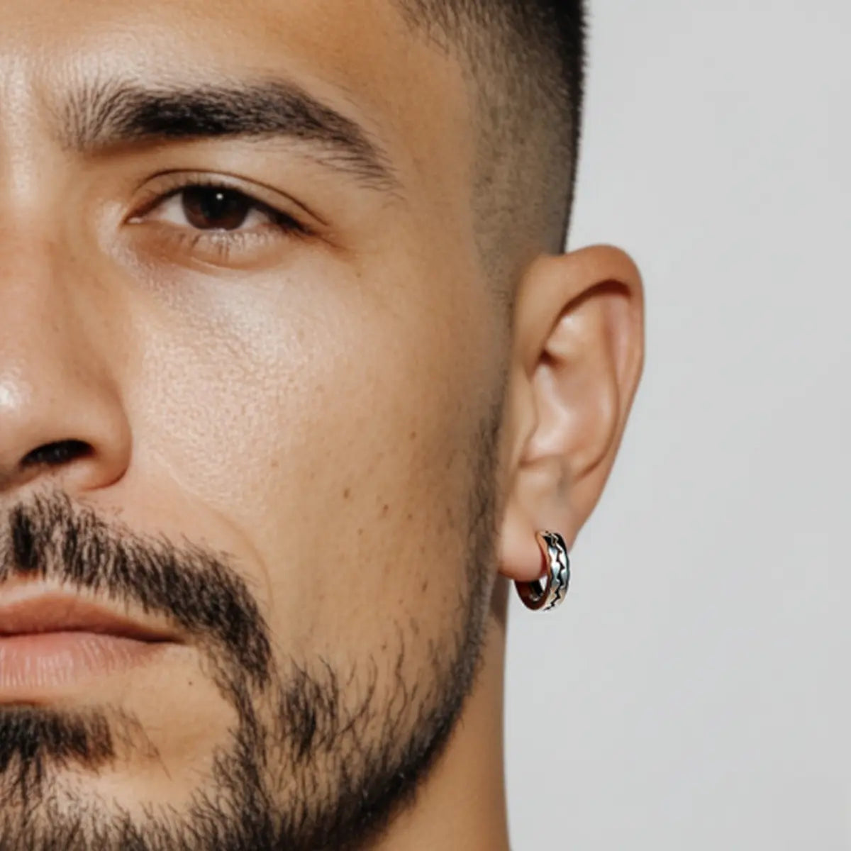 Creolen mit Rissstruktur Silber