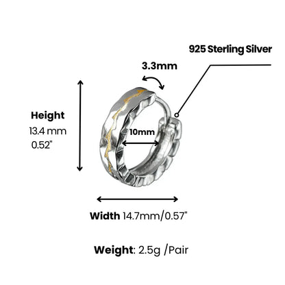 Creolen mit Rissstruktur Silber