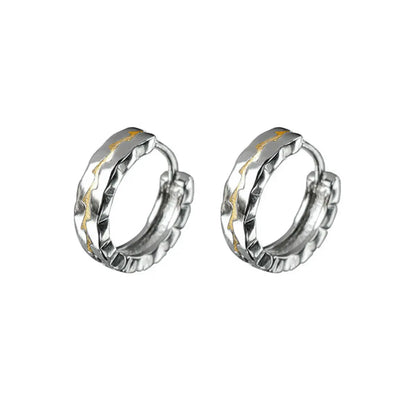 Creolen mit Rissstruktur Silber